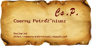 Cserny Petróniusz névjegykártya
